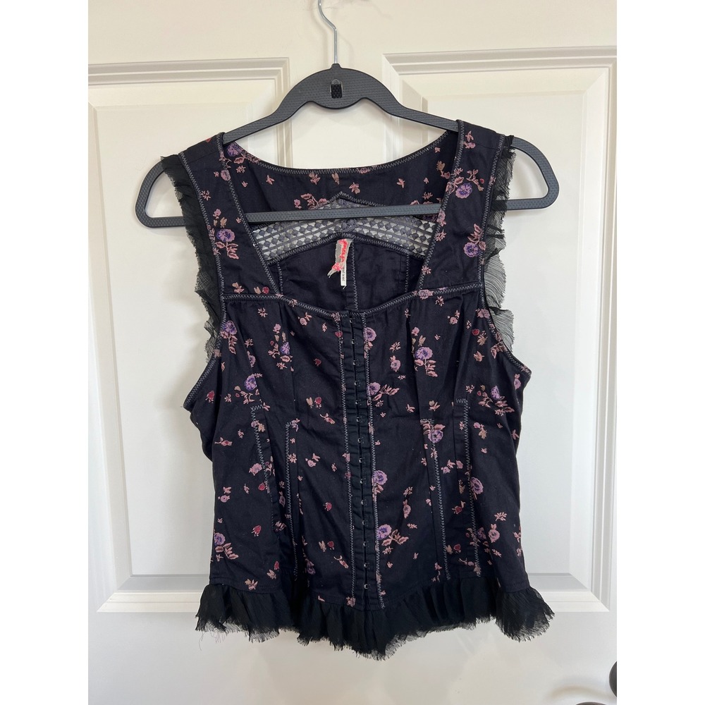Vintage Y2K Free People Floral Ruffle Sleeveless Corset Top small/medium